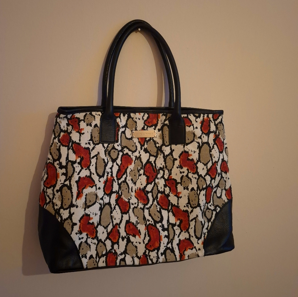 Laura Di Maggio Leather And Canvas Tote Bag